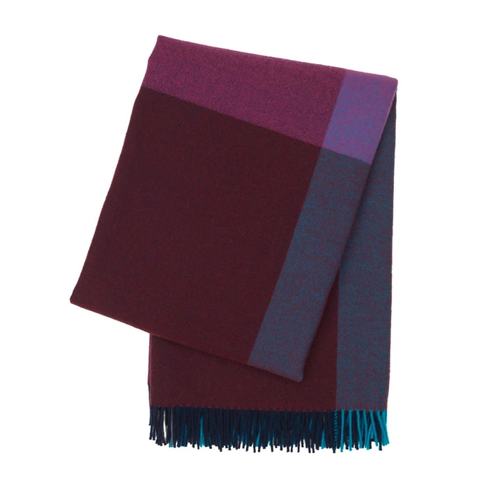 Colour Block Decke von Vitra in Bordeaux und Blau