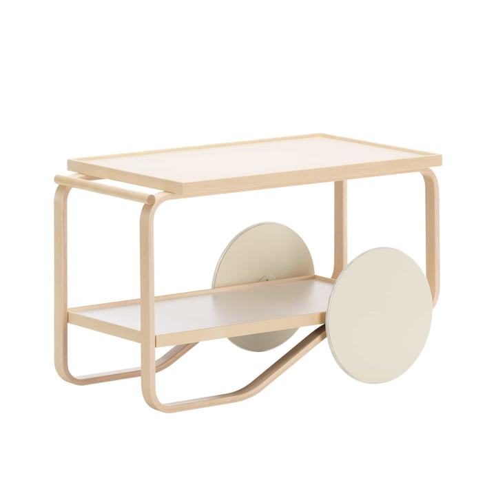 Tea Trolley von Artek in Creme