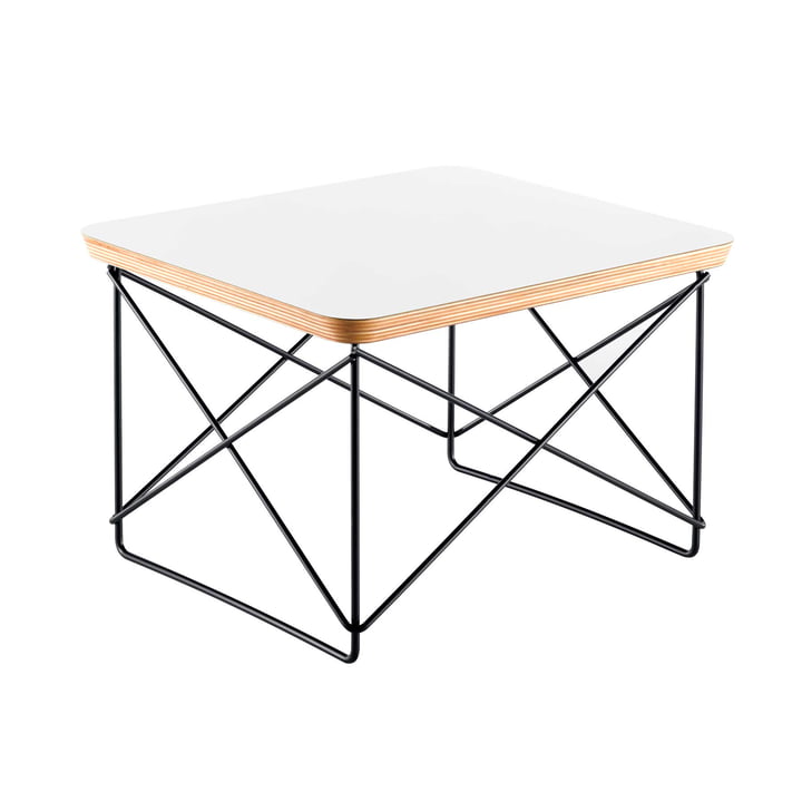 Eames Occasional Table LTR von Vitra in HPL Weiss / basic dark