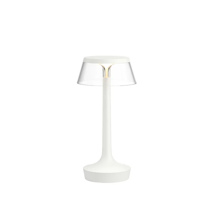 Die Flos - Bon jour Unplugged Tischleuchte in weiss / Krone transparent
