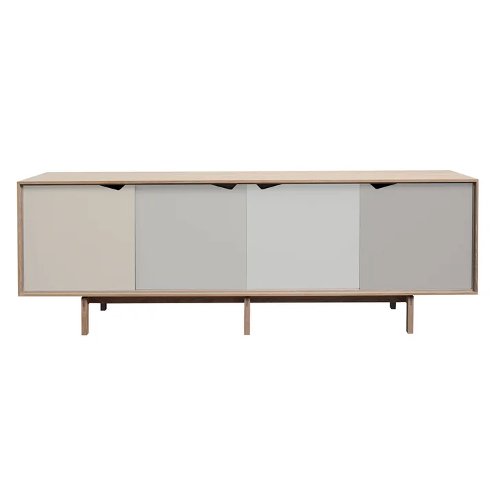 S1 Sideboard von Andersen Furniture in Eiche geseift (Türen Doeskin, Iron, Silver, Iron)