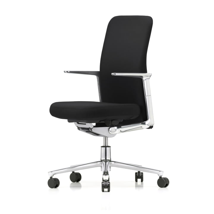 Pacific Chair von Vitra mit Rücken in Schwarz / Sitz F30 Plano Nero
