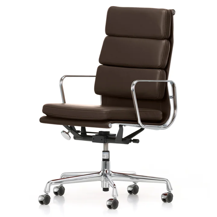 Soft Pad Chair EA 219 von Vitra in Chrom / Chocolate