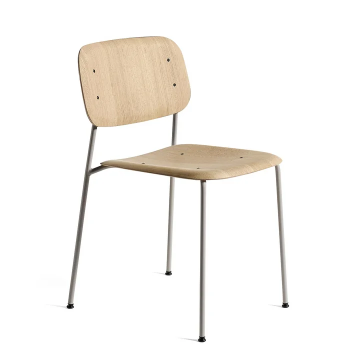 Soft Edge 10 Stuhl von HAY in Eiche matt lackiert / Stahl soft grau pulverbeschichtet