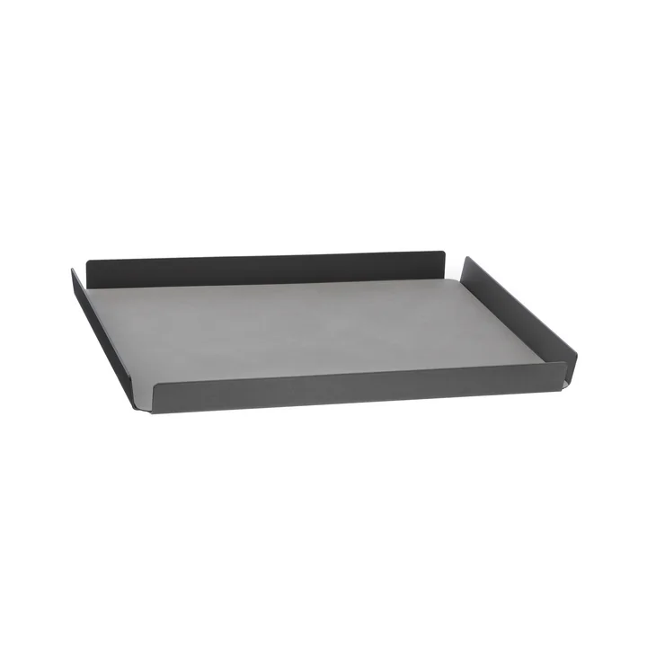 Lind DNA - Tray Square M, 28 x 36 cm, Alu anthrazit, Double Nupo anthrazit / Nupo hellgrau (2 mm)
