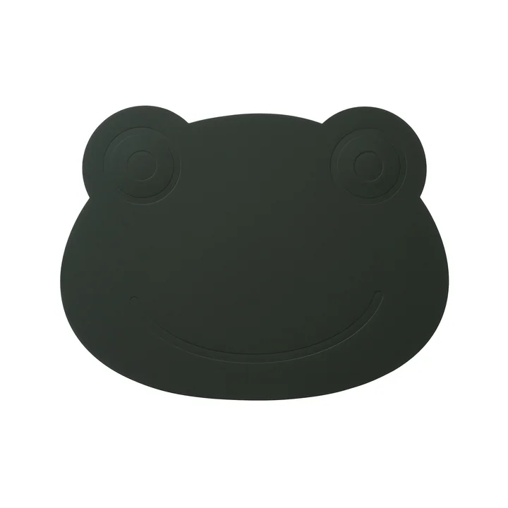 Frog Table Mat 38 x 28 cm von Lind DNA in Softbuck Dunkelgrün (1,6 mm)