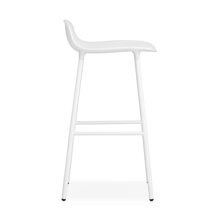 Form Barhocker (65 cm) von Normann Copenhagen in Weiss mit Stahlgestell