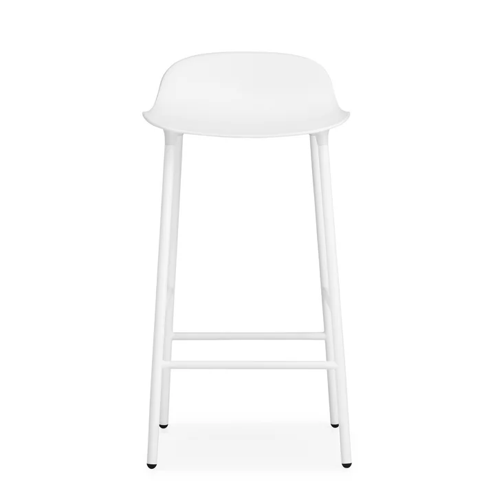 Form Barhocker (65 cm) von Normann Copenhagen in Weiss mit Stahlgestell