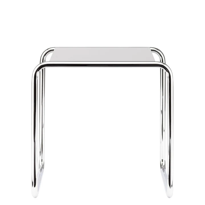 B 9 a Satztisch von Thonet in Chrom / Decklack Reinweiss (RAL 9010)
