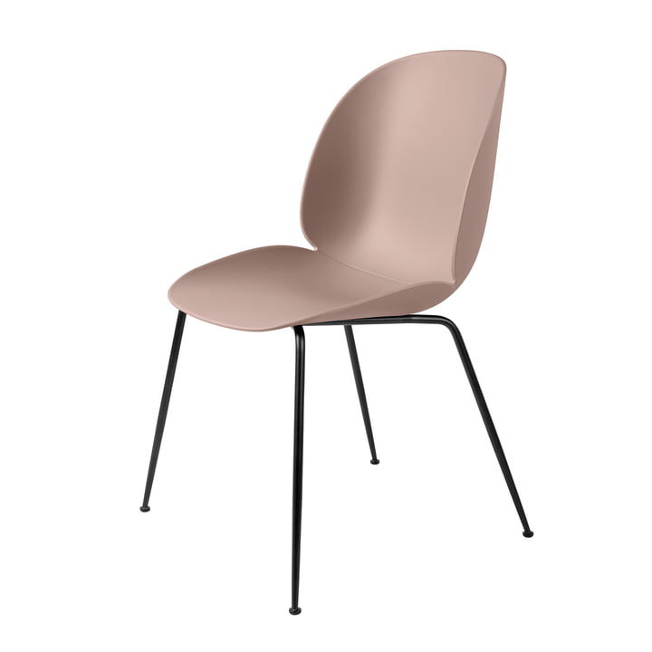 Beetle Dining Chair Conic Base von Gubi in Schwarz / Sweet Pink