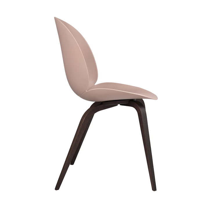 Beetle Dining Chair Wood Base von Gubi in Schwarz gebeizt / Sweet Pink