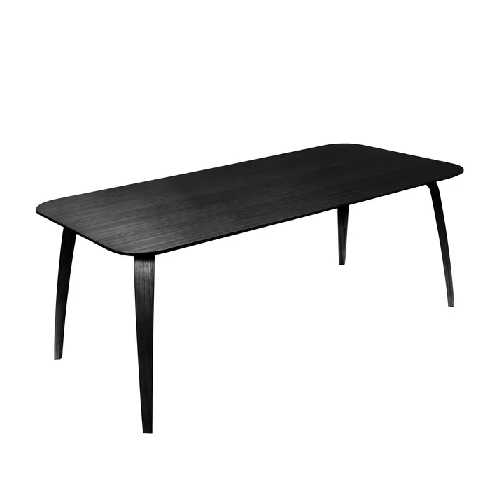 Esstisch rechteckig 100 x 200 cm von Gubi in Esche schwarz gebeizt