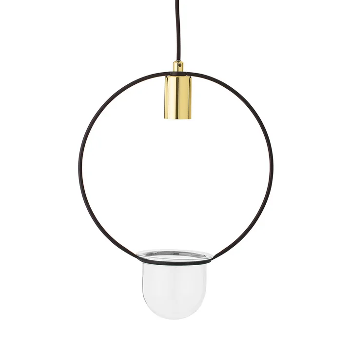 Die Bloomingville - Blumentopf-Pendelleuchte, rund in Metall/ Gold