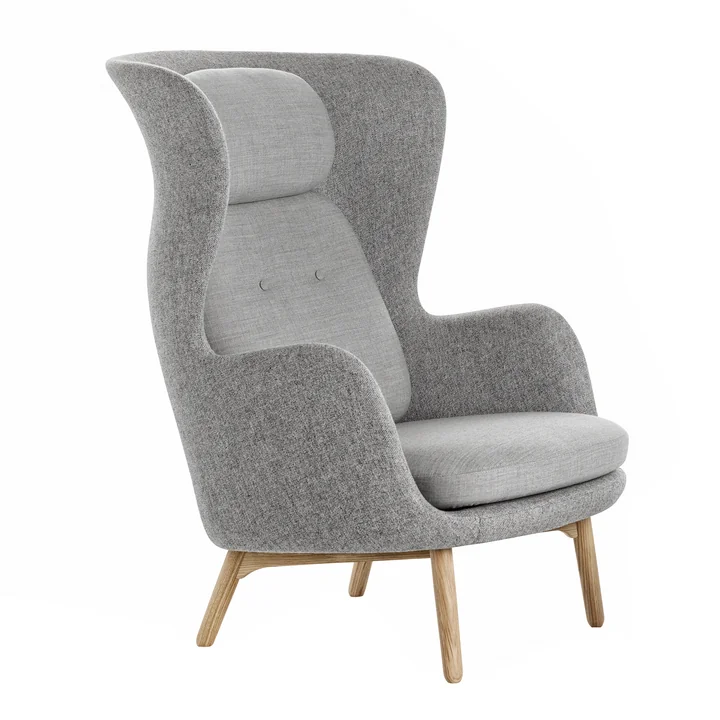 Fritz Hansen - Ro Sessel, Eiche/ hellgrau