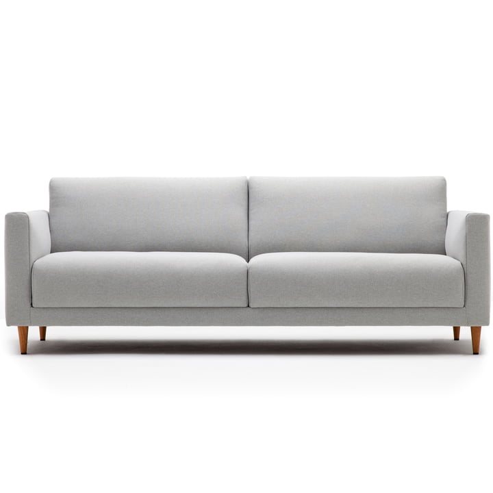 141 Sofa 3-Sitzer, L 190 cm von freistil mit Kegelfuss Eiche natur / Bezug lichtgrau (3007)