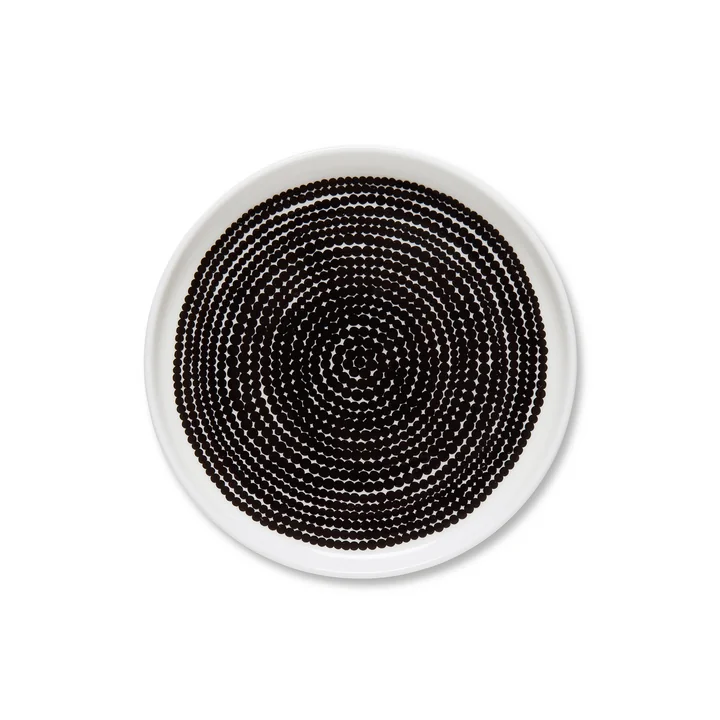 Oiva Räsymatto Teller Ø 13.5 cm von Marimekko in Schwarz / Weiss