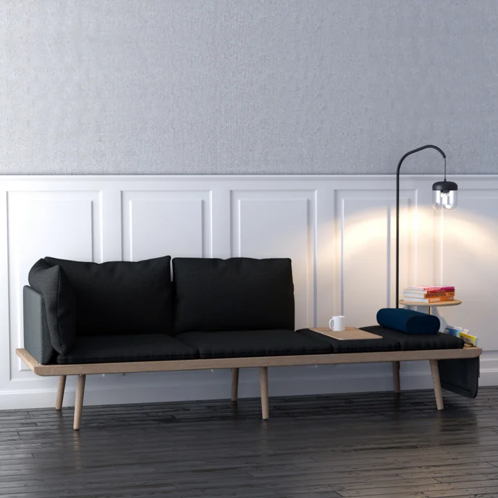 Das Umage - Lounge Around 3-Sitzer Sofa stilvoll in der Wohnung arrangiert