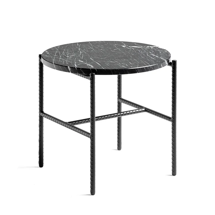 Rebar Beistelltisch Ø 45 x H 40,5 cm von HAY in Marmor / Schwarz