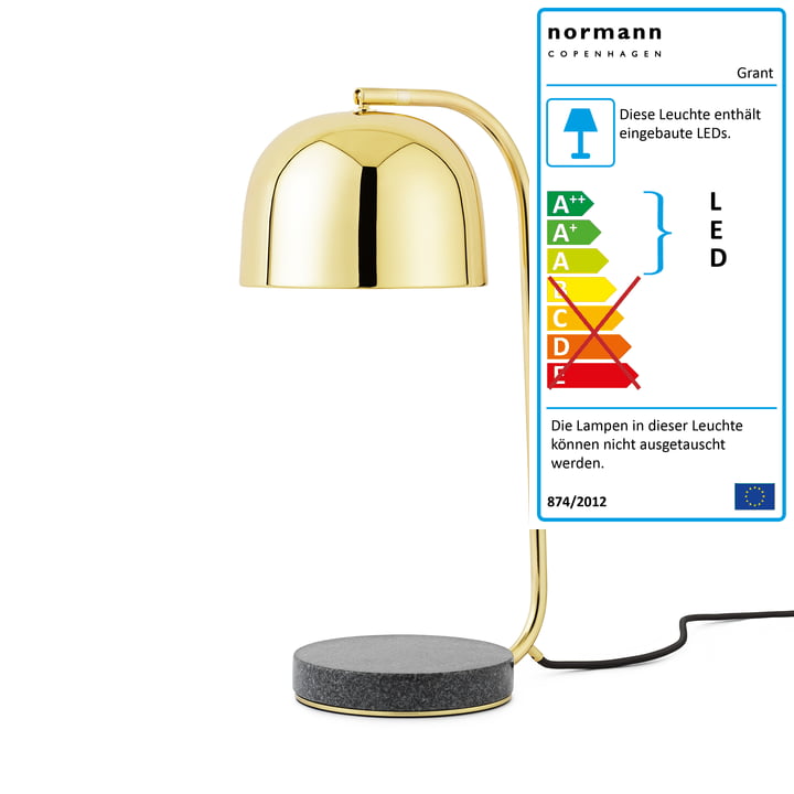Normann Copenhagen - Grant LED-Tischleuchte, Messing