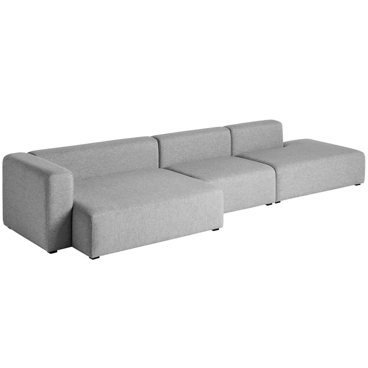 Hay - Mags Sofa 3-Sitzer, Kombination 2, Armlehne links / grau (Hallingdal 116)