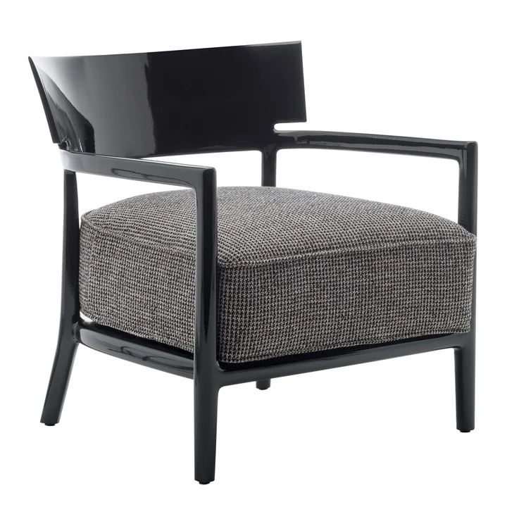Der Kartell - Cara Sessel, Gestell schwarz / Bezug schwarz-beige