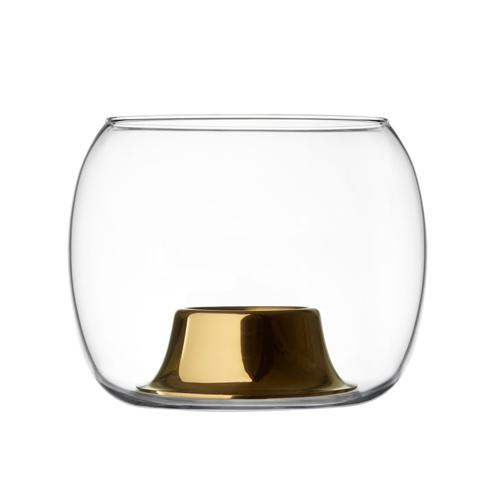 Der Iittala - Kaasa Teelichthalter 141 x 115 mm, klar / rosegold