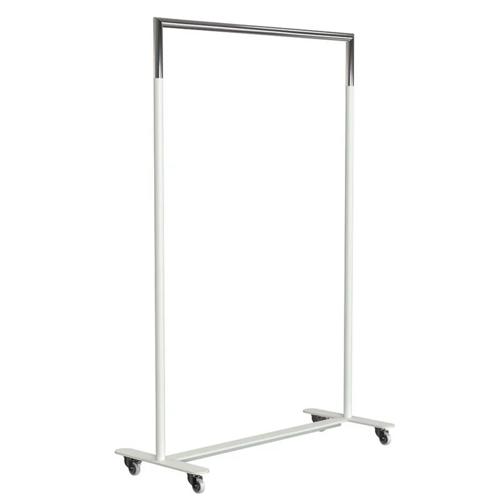 Bukto Kleiderständer mit Rollen 100 cm in weiss / Edelstahl poliert von Frost