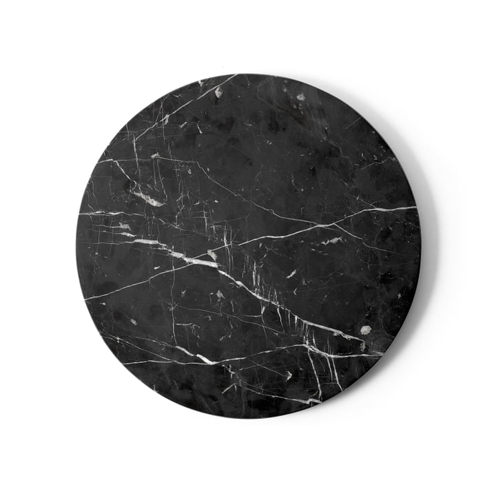 Tischplatte für Androgyne Beistelltisch Ø 42 cm von Audo in Marmor schwarz