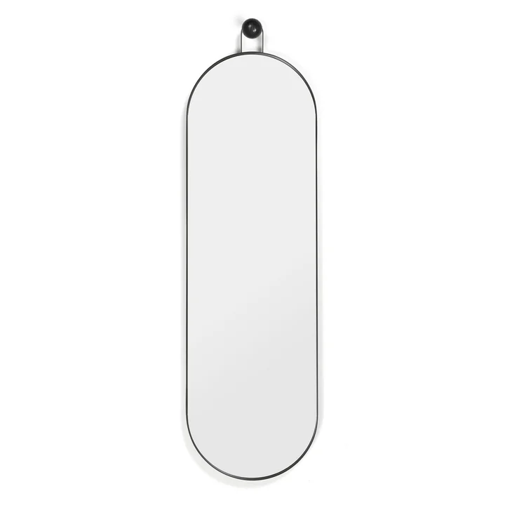 Poise Oval Spiegel 98,9 x 28,3 cm von Ferm Living in schwarz