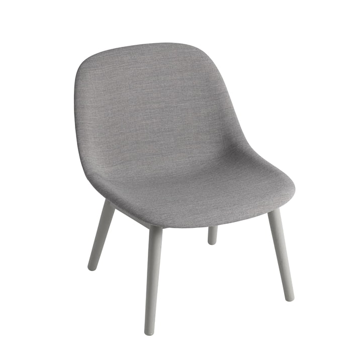 Fiber Lounge Chair Wood Base von Muuto in Eiche grau / grau (Remix 133)