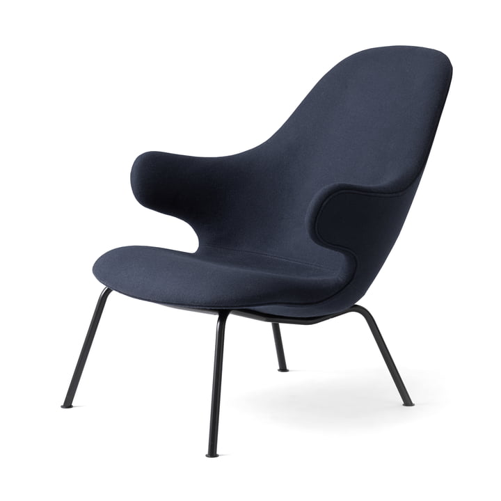 Catch JH14 Lounge-Chair von &Tradition -  schwarz / Divina 3 dunkelblau (793)