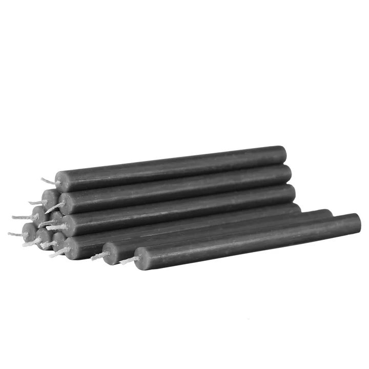 Paraffin-Kerzen (12er-Set) von Stoff Nagel in anthrazit