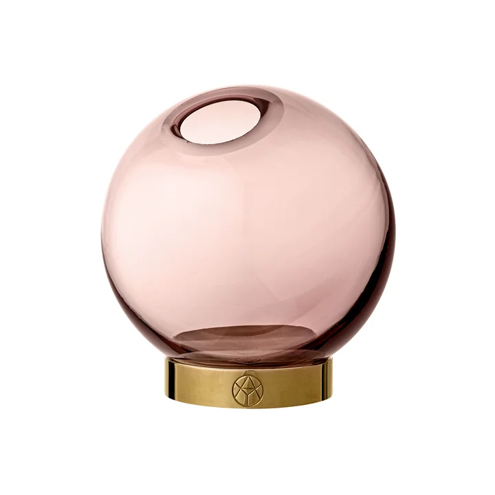 Globe Vase mini, Ø 10 x H 10 cm in rose / gold von AYTM