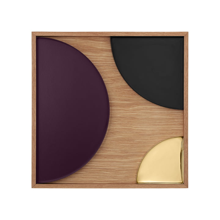 Unity Holztablett large in Eiche mit Unity Tabletts in verschiedenen Farben von AYTM