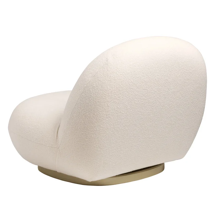 Pacha Lounge Chair von Gubi in pearl / gold in der Rückansicht