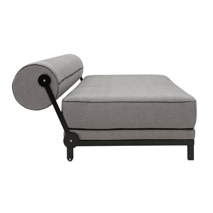 Sleep Daybed von Softline in schwarz / Keder schwarz / Bezug Cento schwarz / weiss (470)