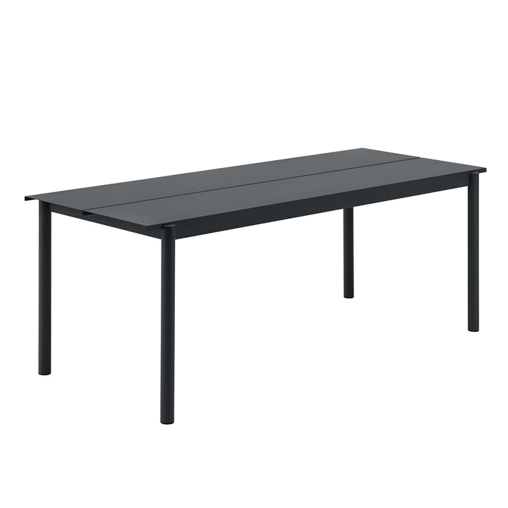 Linear Steel Tisch, 200 x 80 cm in schwarz von Muuto