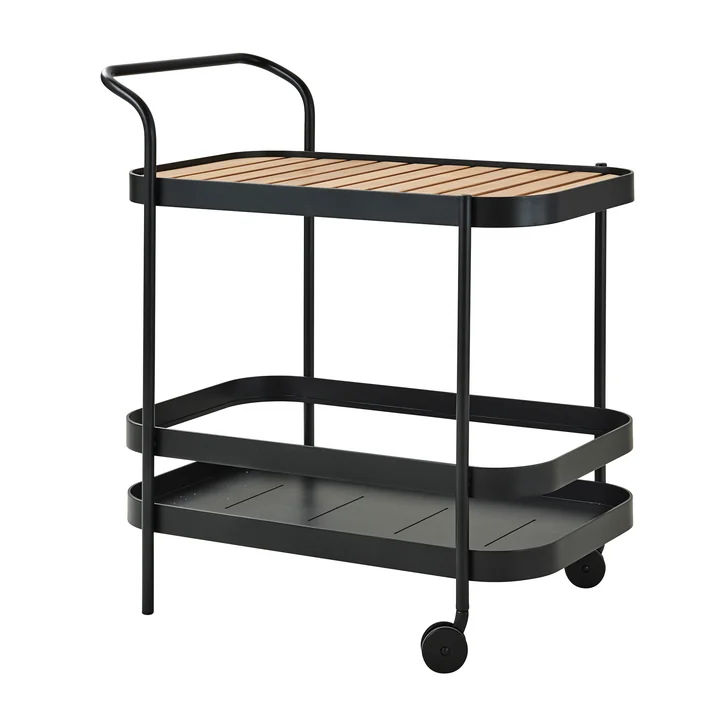 Roll Bar Trolley von Cane-line in Teak / lava grey
