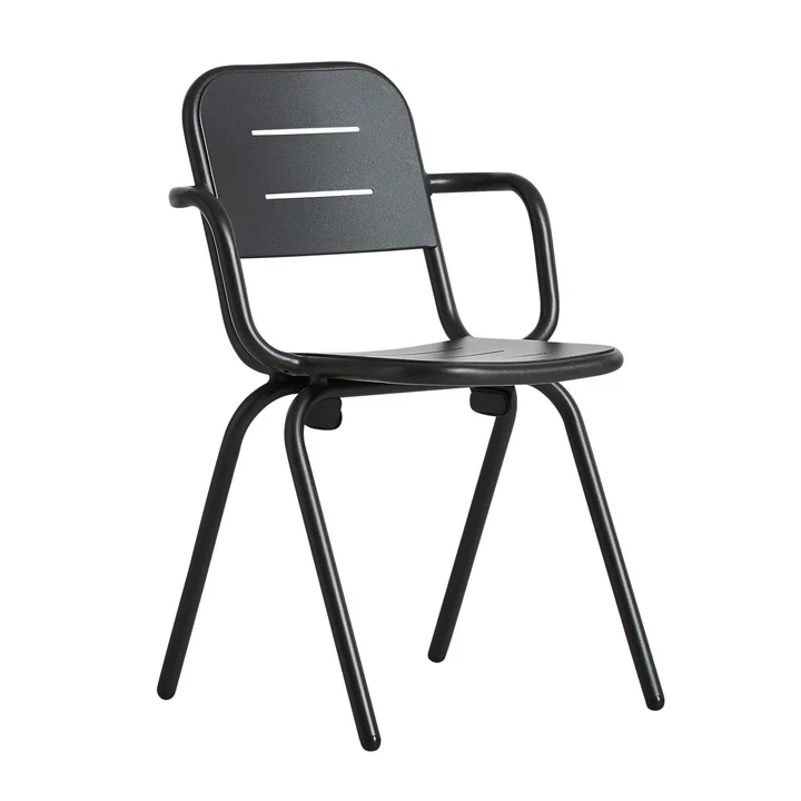 Ray Café Armchair von Woud in charcoal