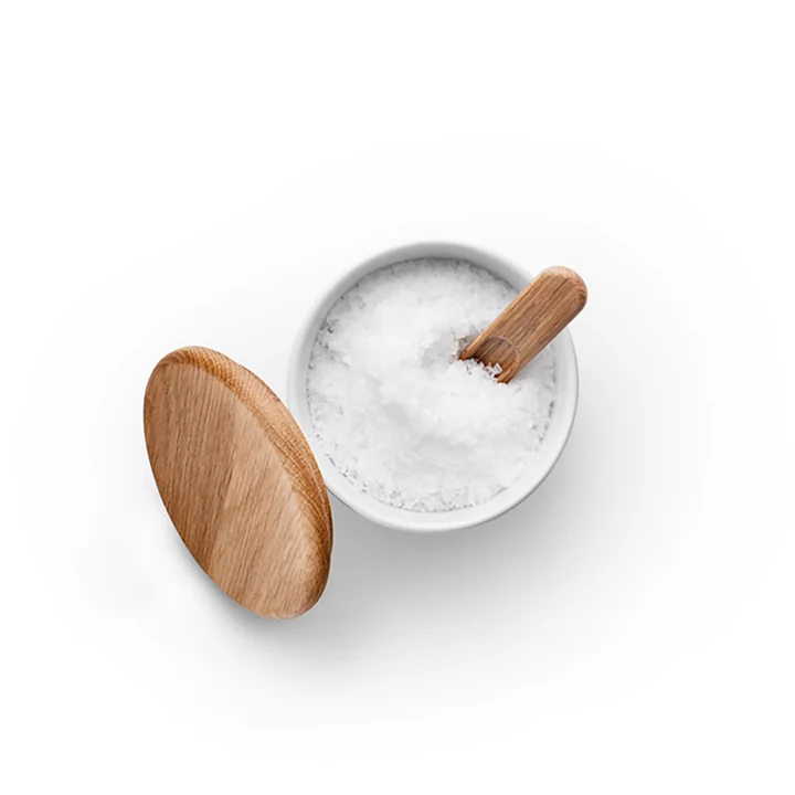 Legio Nova Salzdose mit Deckel & Löffel von Eva Trio in Eiche / weiss