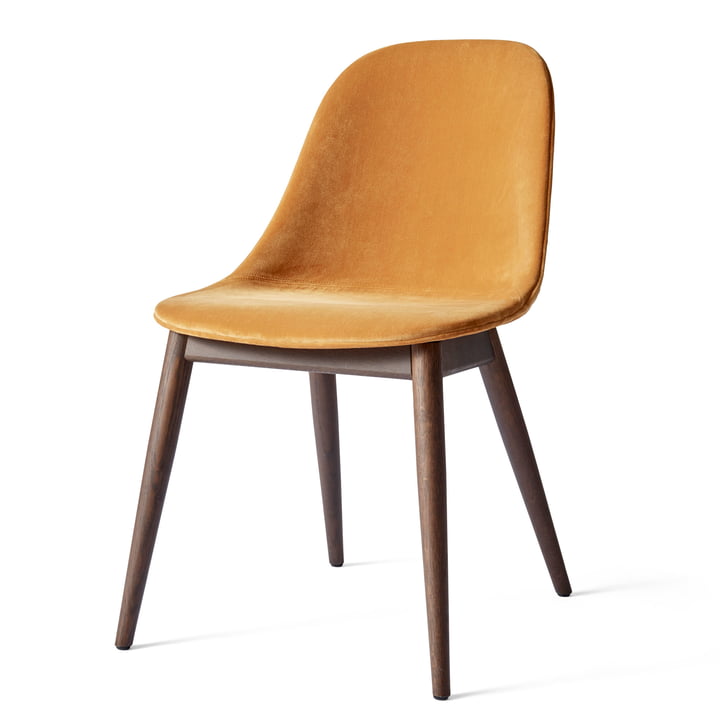 Harbour Dining Side Chair von Audo in dunkel gebeizt braun in City Velvet