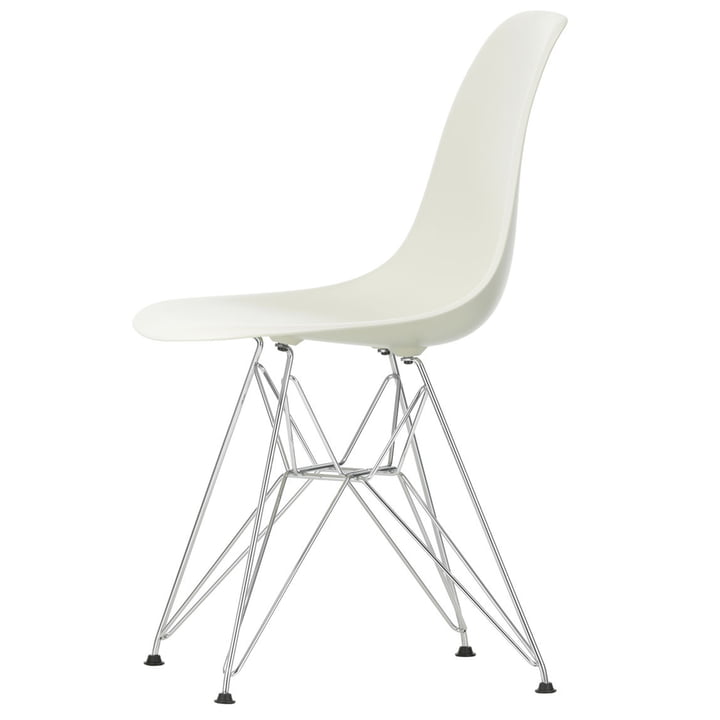 Eames Plastic Side Chair DSR von Vitra in verchromt / kieselstein