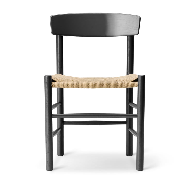 J39 Mogensen Stuhl in Eiche schwarz lackiert / Schnurgeflecht Natur von Fredericia