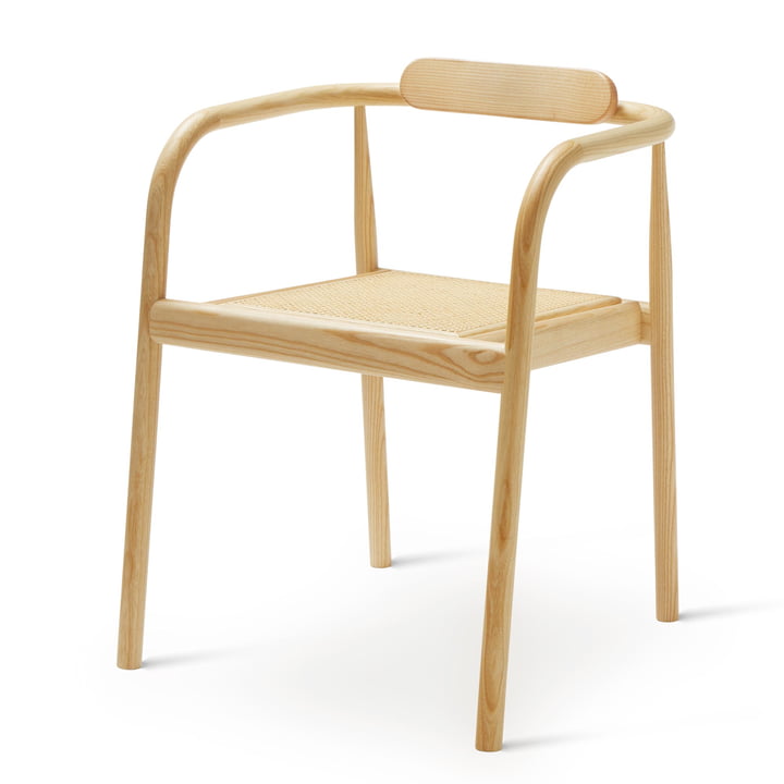 Ahm Chair in Esche matt lackiert / Rohrgeflecht von Please wait to be seated