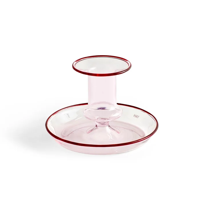 Flare Kerzenhalter, Ø 11 x H 7,5 cm in pink von HAY