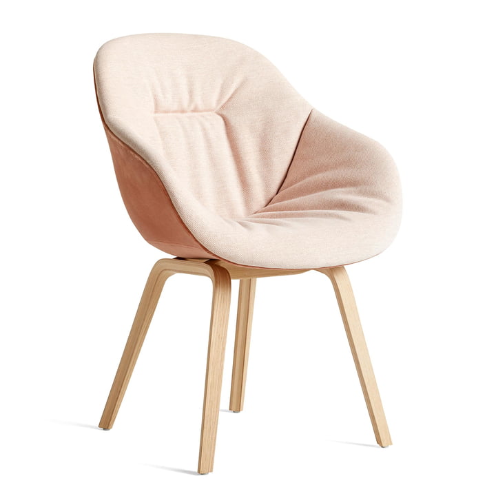 About A Chair AAC 123 Soft Duo, Eiche matt lackiert / Innenpolster Mode 026 / Rückseite Lola Rose von Hay