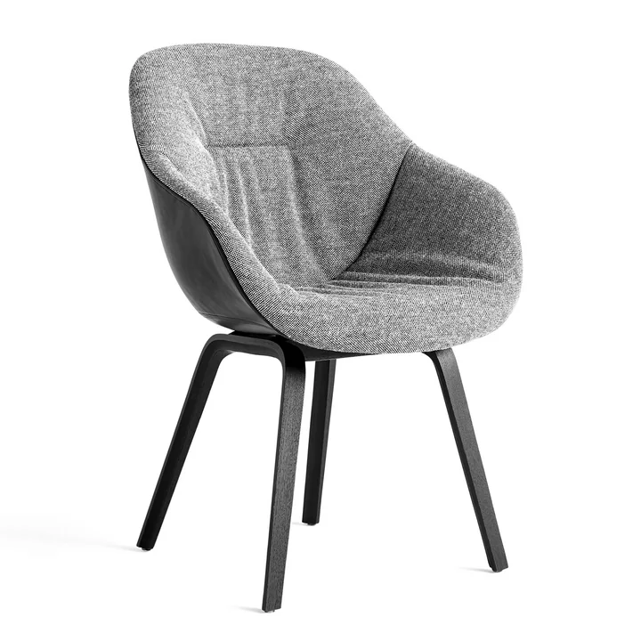 HAY - About A Chair AAC 123 Soft Duo, Eiche schwarz gebeizt / Innenpolster Hallingdal 166 / Rückseite Sense schwarz