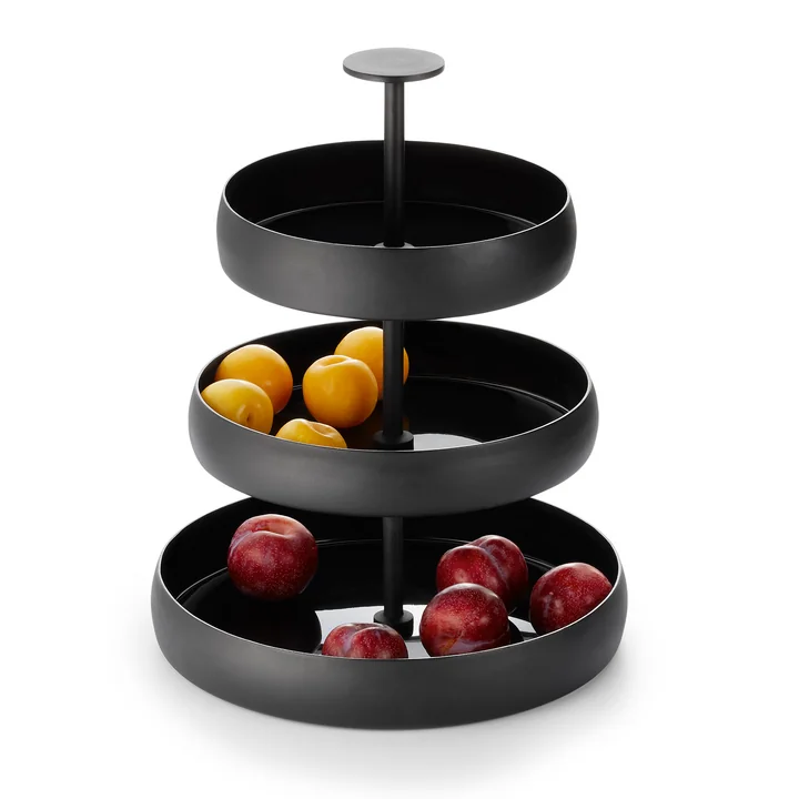 Negretto Etagere in schwarz von Philippi mit Obst 
