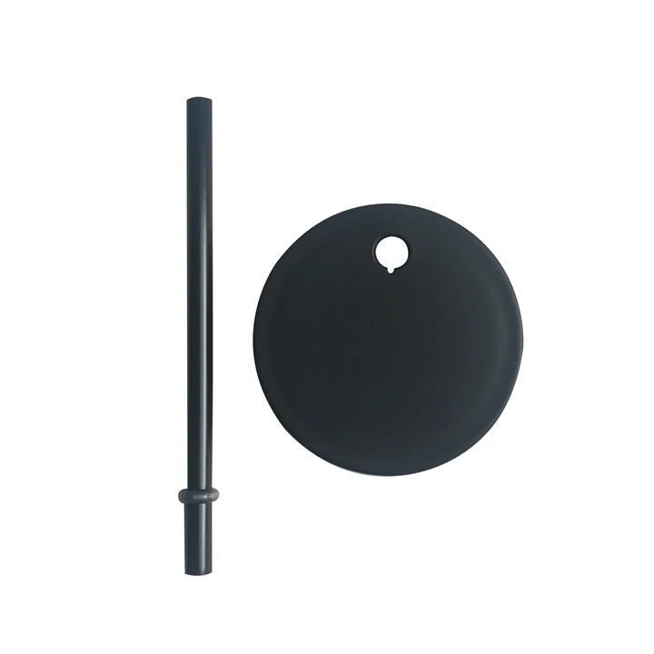 Strohhalm und Deckel für AJ Kids Personal Trinkglas von Design Letters in schwarz