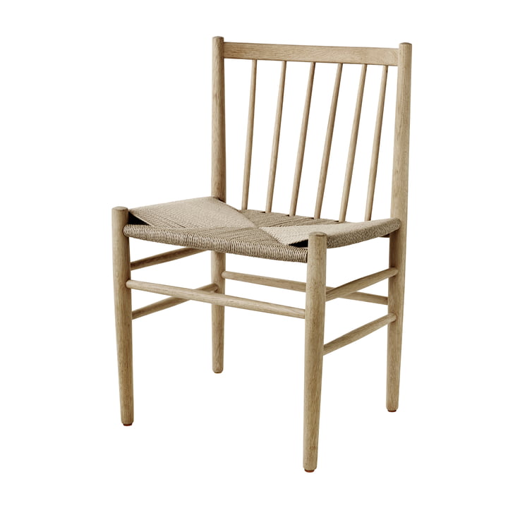 J80 Stuhl, Eiche matt lackiert / Naturgeflecht von FDB Møbler 